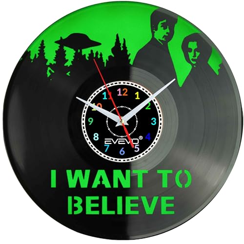 Z ARCHIVE X SERIES TV USA KOSMICI X-FILES WALL CLOCK FLUORESCENTIVE BACKGROUND VINYL BOARD GIFT GIFT EVEVO F0091 EVEVO.PL