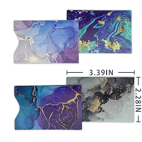 10 PCS RFID Blocking Sleeves, Credit Card Holder for Women Men Protect Cards Identity from Electronic Theft Travel Case Set (Marble Style2