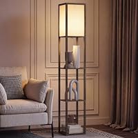 HOMCOM 3-Tier Floor Lamp, Bulb not Included, Brown