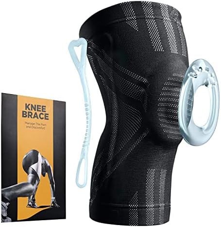 APRUT Knee Braces for Knee Pain, Knee Brace with Patella Gel Pad & Side Stabilizers for Men Women, Medical Grade Knee Compression Sleeve for Any Sports, Pain Relief, Meniscus Tear, Arthritis, ACL