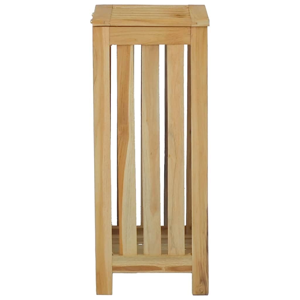 Cesto portabiancheria in legno massiccio di teak, 35 x 25 x 60 cm, con coperchio, design a doghe, robusto cesto portabiancheria per bagno, camera da letto, lavanderia, conservazione e ordine