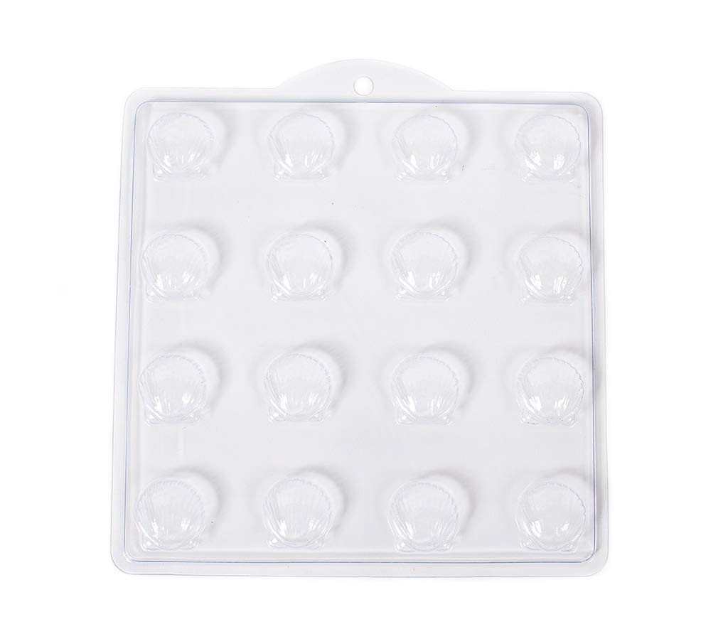 World Of Moulds Transparent | 16 Cavity Scallop Shells Soap/Bath Bomb Mould