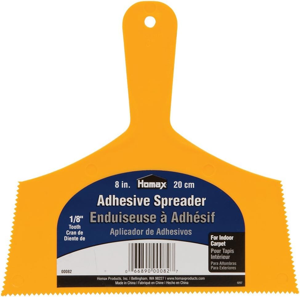 Image of Homax Adhesive Spreader, Yellow, 8 inch, 3 /32 inch Tooth, Spreader for Vinyl Flooring (Pack of 6)