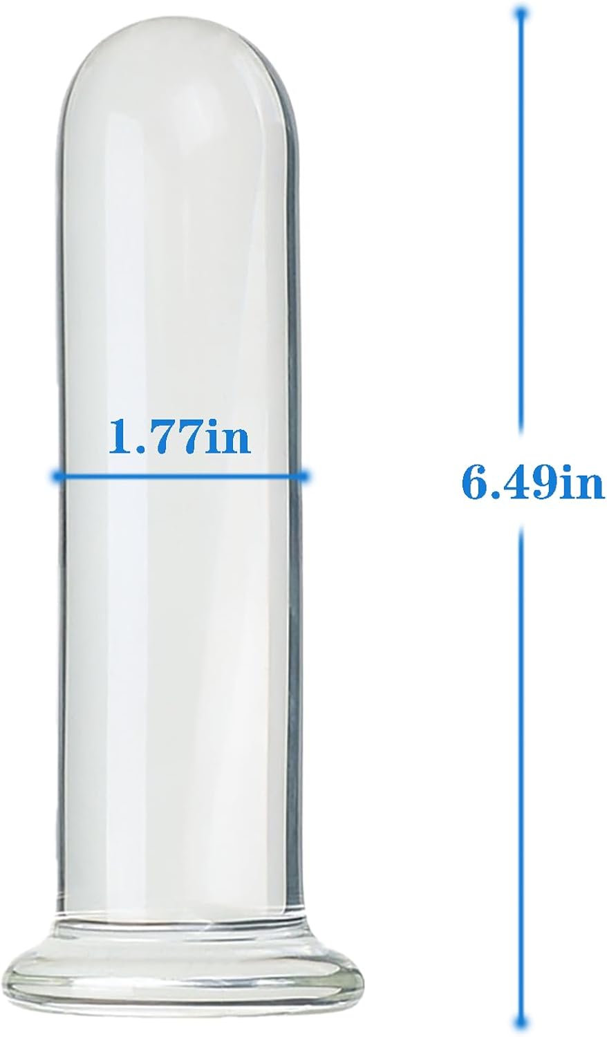Crystal Glass Butt Plug Trainer - Huge Glass Anal Plug Dildo Cylinder Shaped Pleasure Wand Glass Anal Trainer Anal Dilator G-spot Dildo Prostate Massager for Men Women (L)