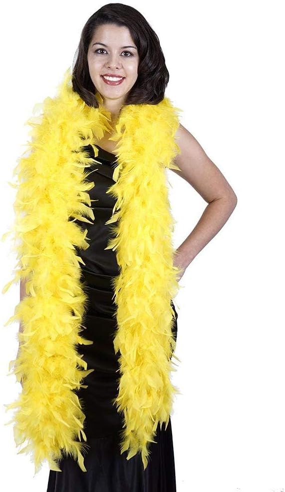 Zucker Turkey Feather Chandelle Boa - (72 Inch) Heavy Feather Boas for Adults - Roaring 20's Costume, Mardi Gras Party Boa