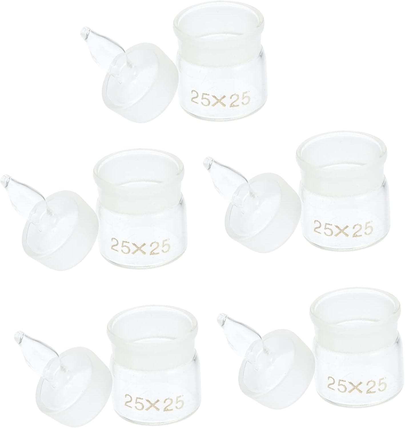 Ipetboom 5pcs Glass Weighing Bottles with Lid for Laboratory Use Chemical Sample Weighing Containers Compact Experimental Glassware for Research and Classroom