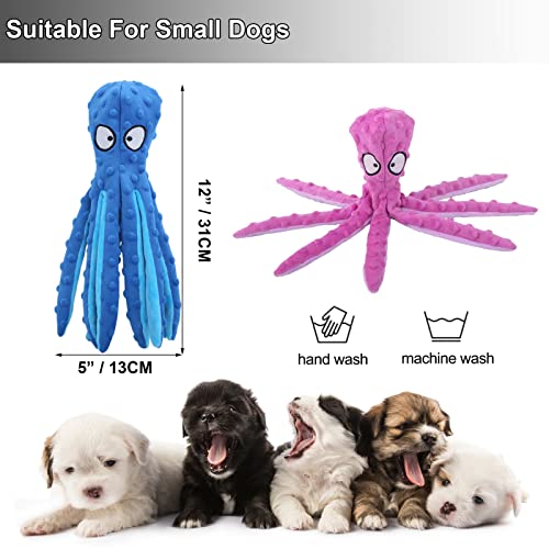 Lemcrvas Squeaky Octopus Dog Toys, Durable No Stuffing Crinkle Plush Puppy Toys For Teething Small Dogs, Interactive Dog Chew Toys For Small Dogs, Keep Your Pup Happy And Entertained, 2 Pack #TOP5