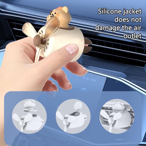 Difusor para rejilla del aire acondicionado del coche y clip aromatizador de oso piloto 3D 2