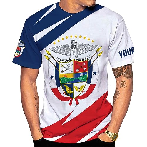 Custom Panama Shirts for Men 3D Panama Coat of Arms Shirts Panamanian Flag Pride Shirts Panama Hombres Camisa Men Women4