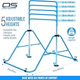 OZE SPORTS Kids Gymnastics Bar Kip Trainer with Rings – Adjustable Height, Sturdy & Safe Training Horizontal Bar for Home Practice, Foldable Gymnastics Equipment for Boys & Girls (Blue) - Image 2