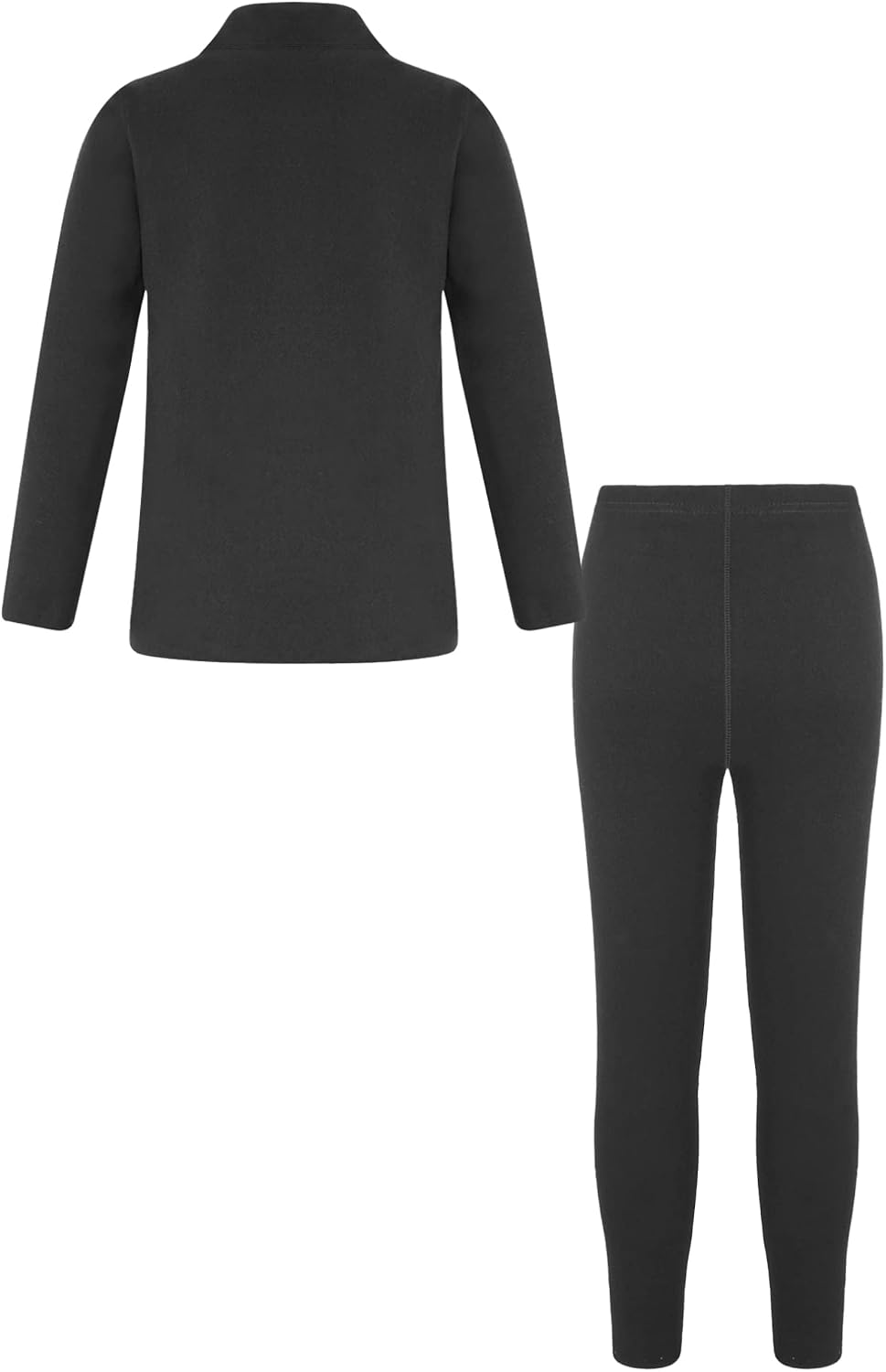 easyforever Youth Boys Girls Thermal Underwear Set Base Layer Letter Print Turtleneck Long Sleeve Shirt with Pants