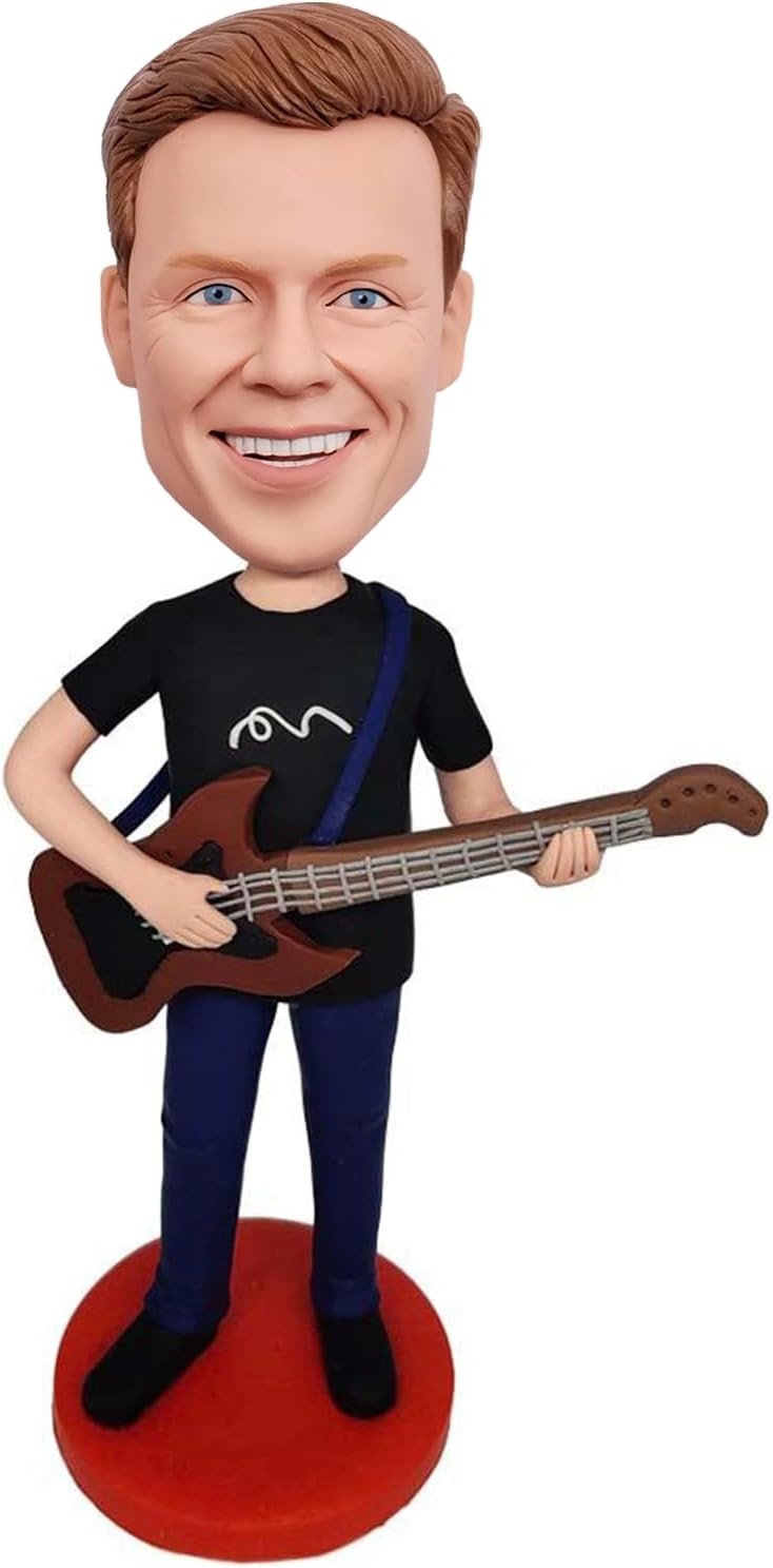 FASHIONBOBBLEHEAD Customized Bobbleheads. a man Playing Guitar,Fully Customizable with Polymer Clay,Personalized Bobbleheads Best Gifts for Someone