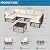 FHFO 7 Pieces Outdoor Patio Furniture Set, Wicker Outdoor Sectional Conversation Couch Set with Adjustable Backrest Sofa, Thick Cushion & Coffee Table for Garden, Porch, Poolside, Brown/Beige