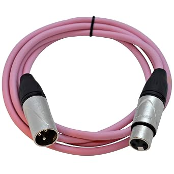 Seismic Audio - SAXLX-6Pink - 6 Foot Pink XLR Patch Cable Mic Cord - 3 Pin XLR Male to XLR Female Microphone Cables - 6