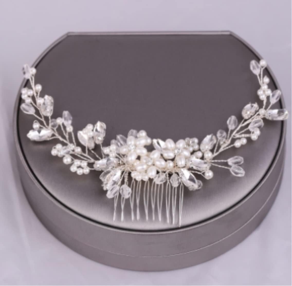 Wedding Hair Comb Hair Side Comb Hair Comb Clip Jewelry Crown for Women Crystal Hair Combs Rhinestone Pearl Bridal Hair Comb Women Hair Jewelry Wedding Bridal Hair Comb Pins Side Comb