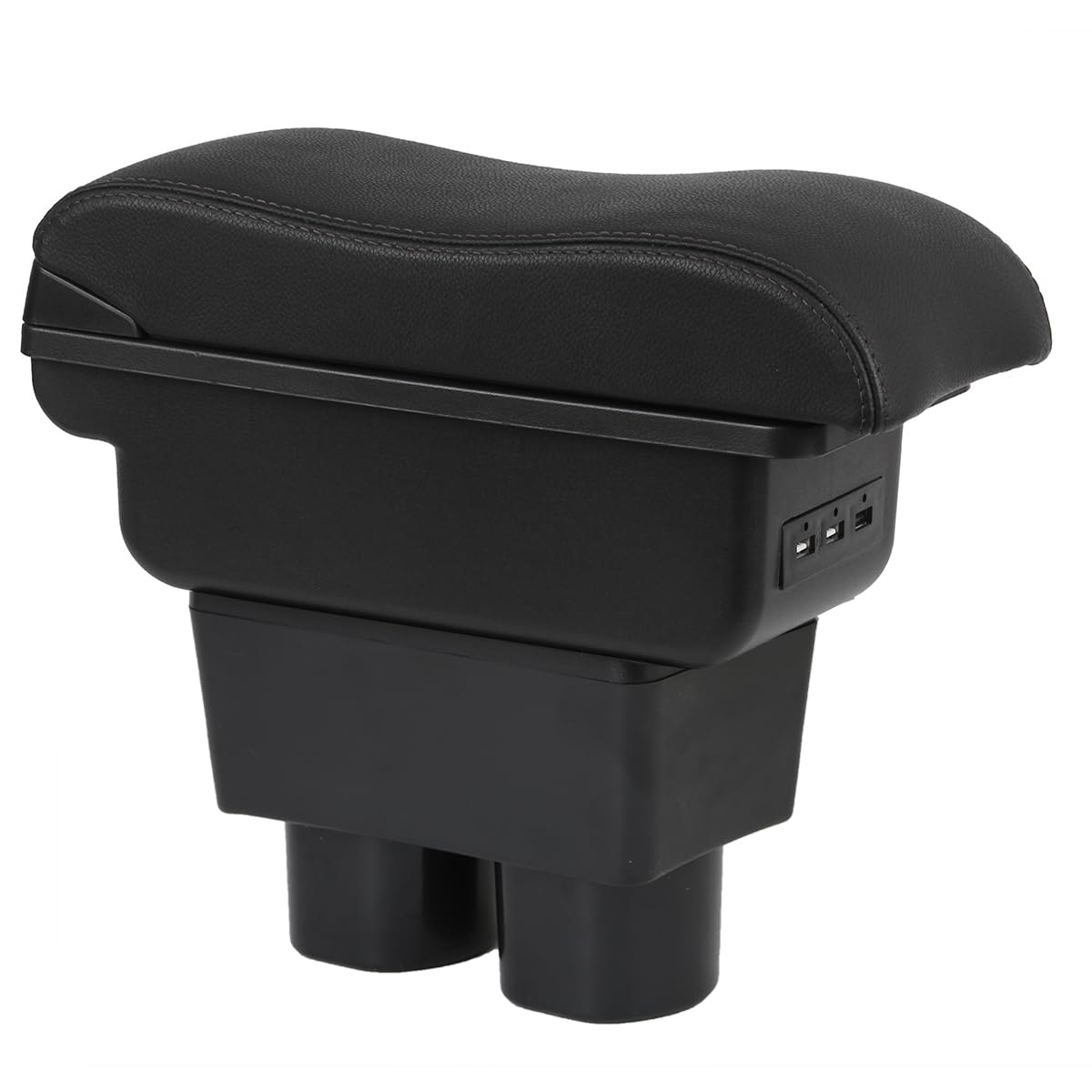 Bracciolo Centrale Auto Per Ford Ka/Ka Plus Con USB - Poggiabraccio Con Doppio Vano Portaoggetti, Nero