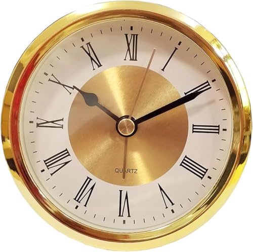 LXFNDZW 3.5in Round Replacement Clock Movement Insert with Roman Numerals and Clear Sleeves for Wall Clock Mechanism and Office Display