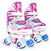 Colmanda Pattini Roller Bambini, Pattini a Rotelle Regolabili, Pattini Roller Bambino Professionali per Bambina e Bambino, 4 Ruote (Rosa Blu, L)