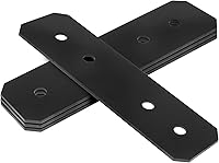 Vista 3 de heneng Paquete de 4 soportes rectos planos, conector de correa de metal plano de 11-1/4 x 3 pulgadas para madera, calibre 12