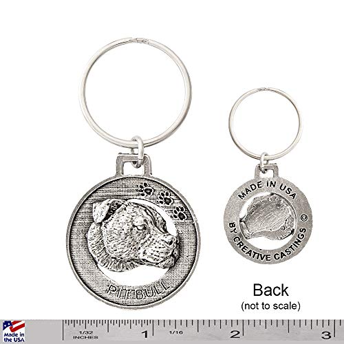 Pit Bull Keychain, Dog, Pewter, D138KC, 1 1/2", 100% Handmade in the USA, Pet, Tag, Metal, Keychain, Key Chain, Key Ring, Key Fob, Gift, Over 90 Dog Keychains2
