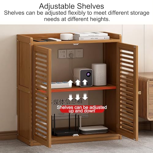 Cache-radiateur avec étagère de rangement et armoire multimédia double - 4