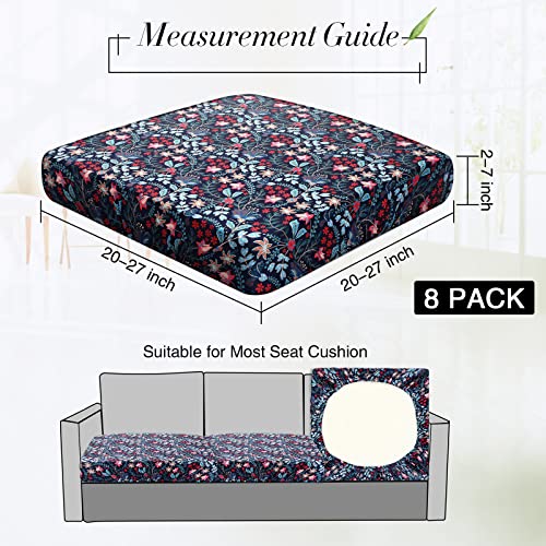 image for Newwiee 8Pcs Patio Cushion Covers Stretch Outdoor Cushion Cover Replac