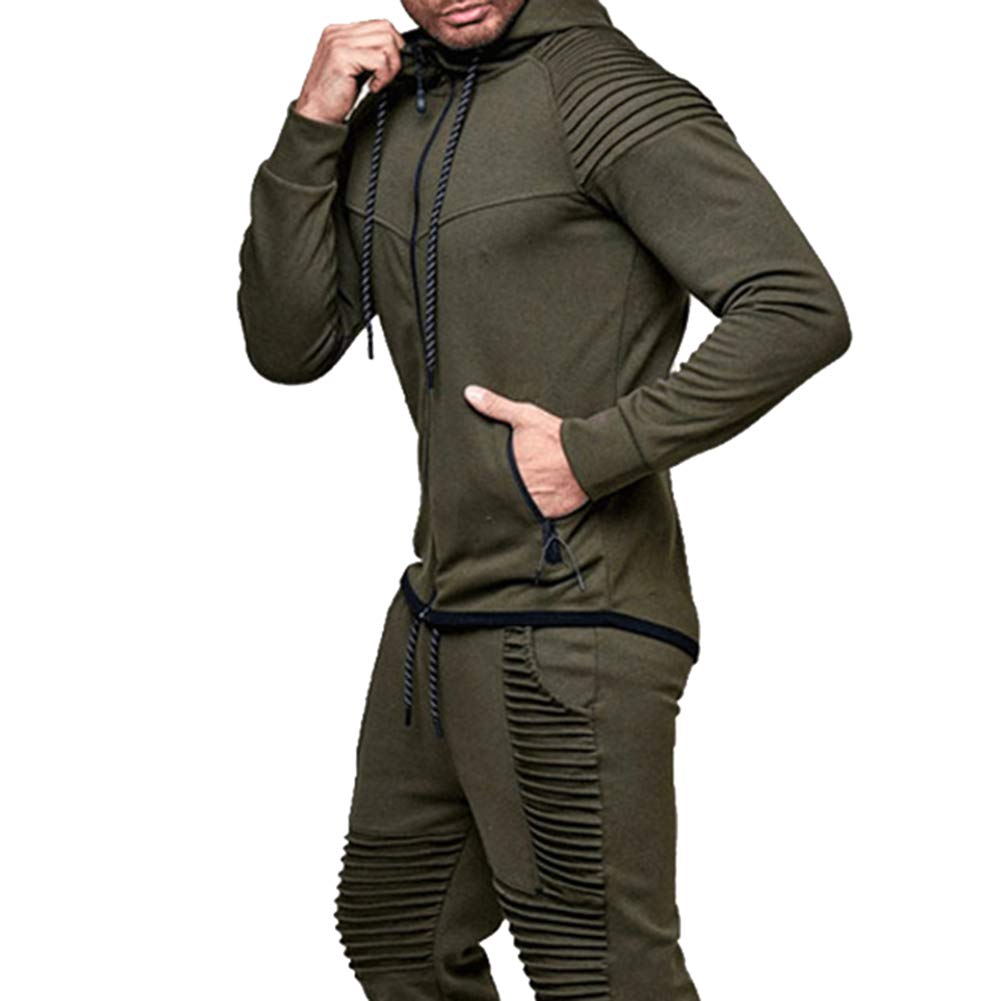 amropi Conjunto de Chándal para Hombre Chandal de Jogging Sudadera con Capucha y Pantalones