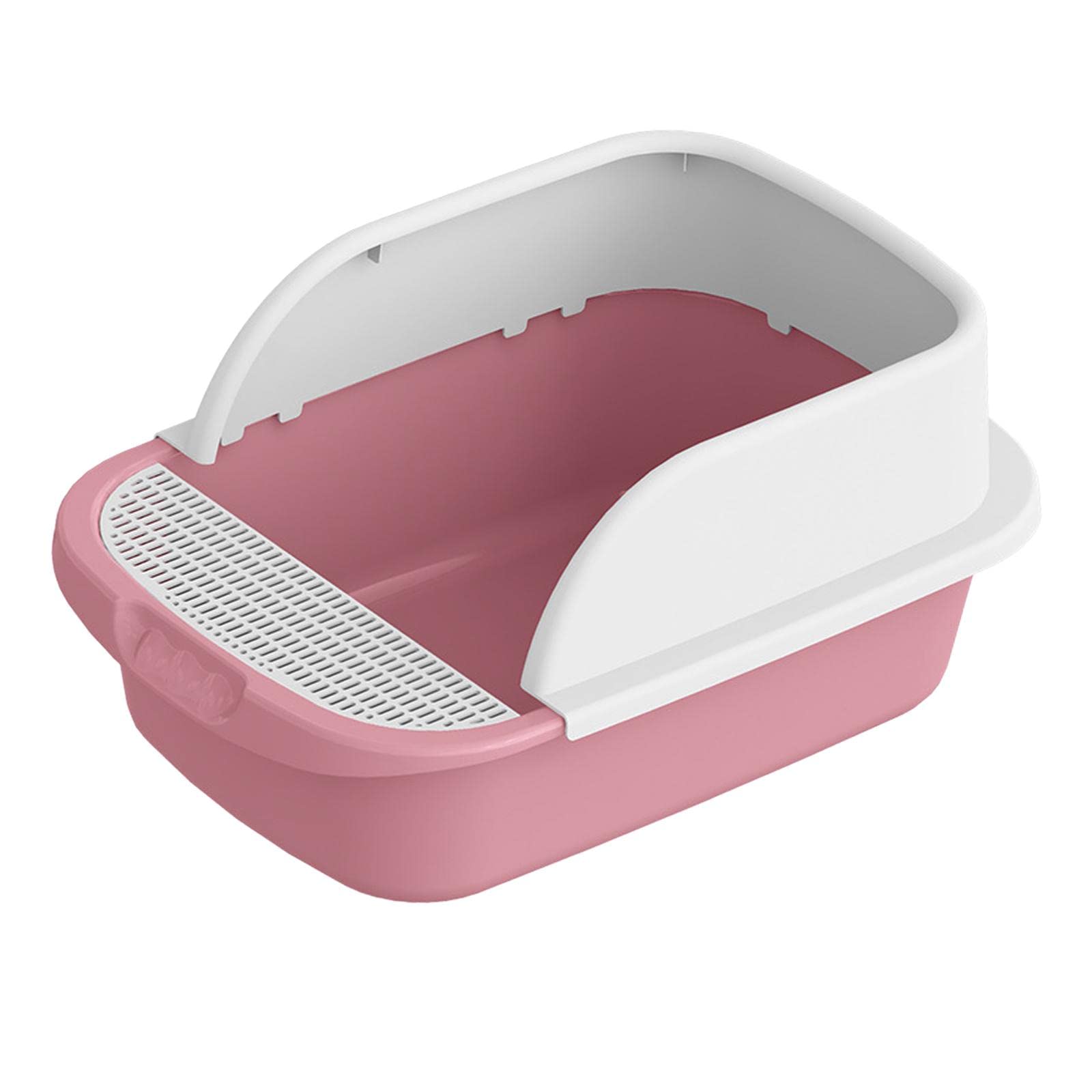 Bothyi Pet Cat Toilet, Portable Anti Splashing Semi Enclosed Large Sand Box, Easy Clean Detachable Tray for Pet Supplies, Pink52cmx36cmx21.5cm