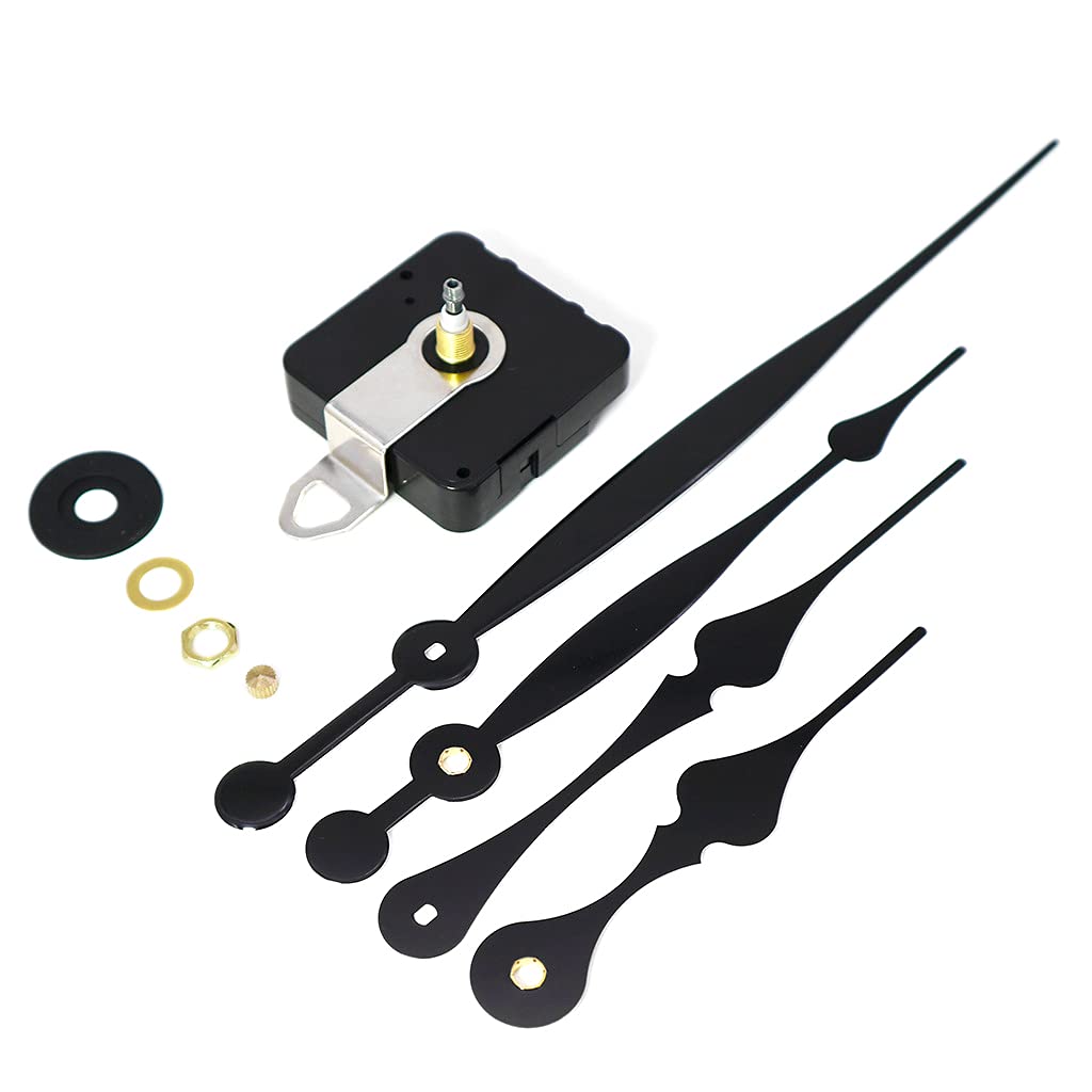 MINGLEA Clock Movement Long and Short Shaft Clock Mechanism with Hands Powered Wall Clock Mechanism Parts Motor Re