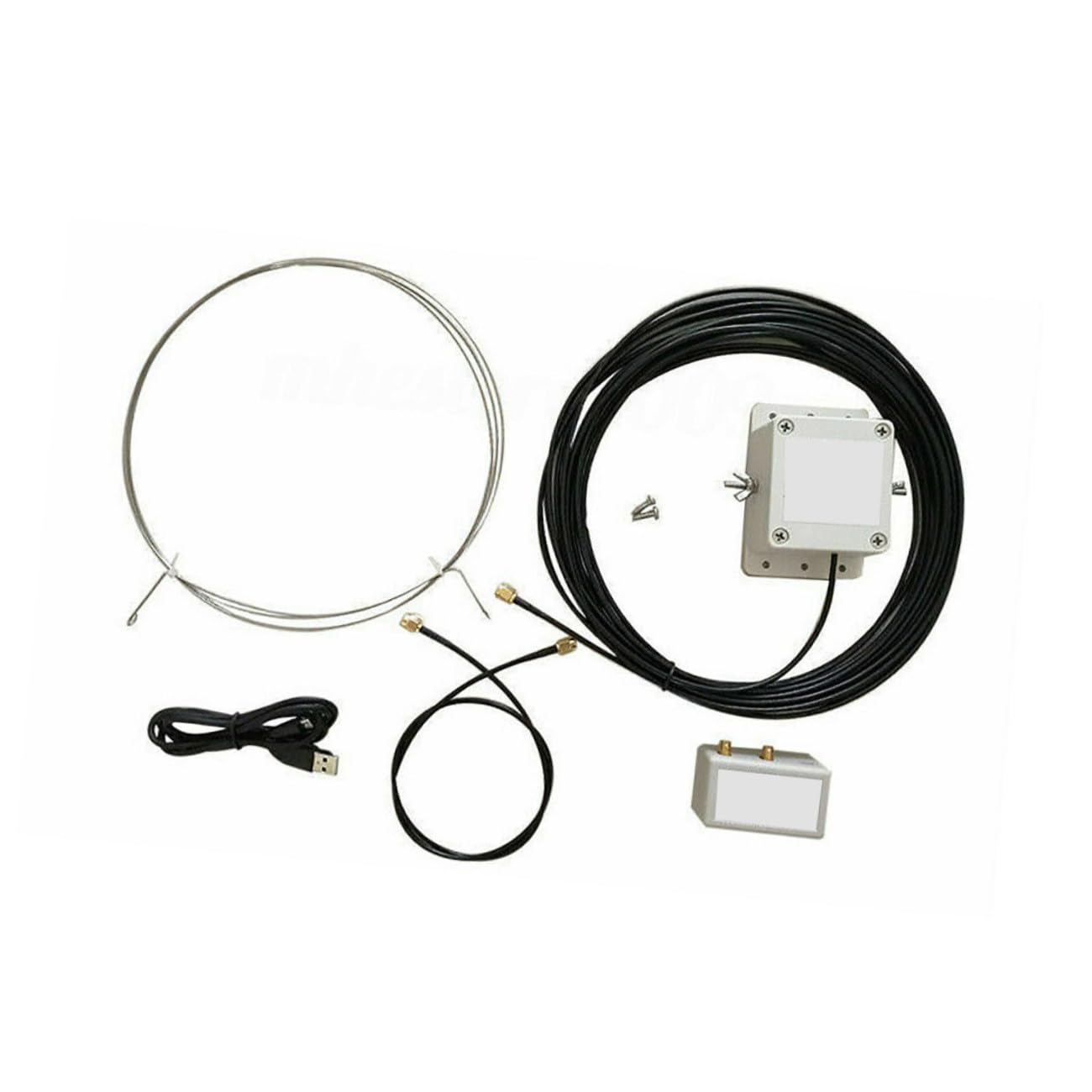 SHINEOFI Antenne Annulaire Active à Ondes Moyennes pour Radio Amateurs Installateurs Balcon Extérieur Acier Inoxydable Suppression du Bruit 30% Alimentation USB