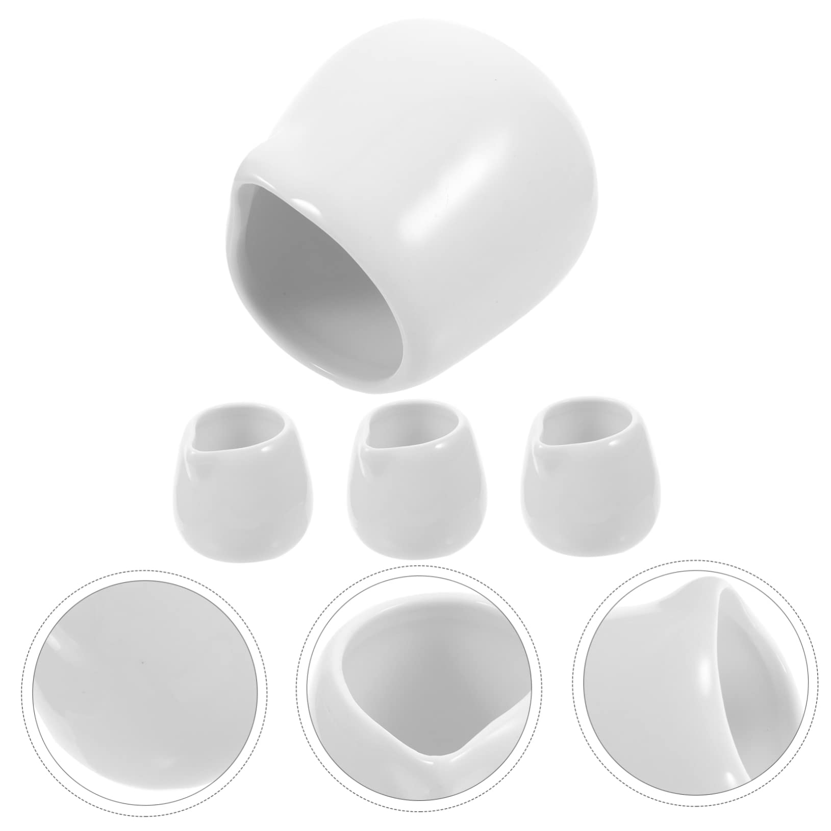 MAGICLULU 4pcs Salad Dressing Pourer Ceramic Gravy Sauce Boat Milk Jar with Spout