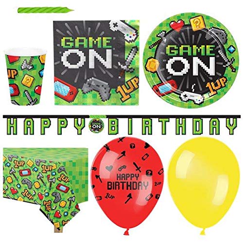 Kit anniversaire jeux vidéo Game On pour 16 personnes