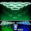 GLOWPONG Green vs Blue Glow-in-The-Dark Beer Pong Game Set for Indoor Outdoor Nighttime Competitive Fun, 12 Green vs 12…