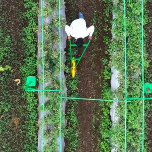 Mischief Green Manual Wheel Hoe (Cycle Kolpe) Push Type Weeder Tiller with 3 Attachments, Can be Used for Loosening The Soil, Digging The Trench & Weeding, Wheel Hoe for Agriculture