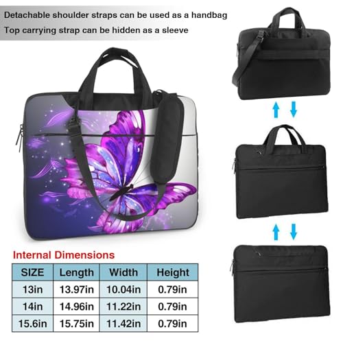 Maletín para portátil con diseño mariposa morada miniatura 4