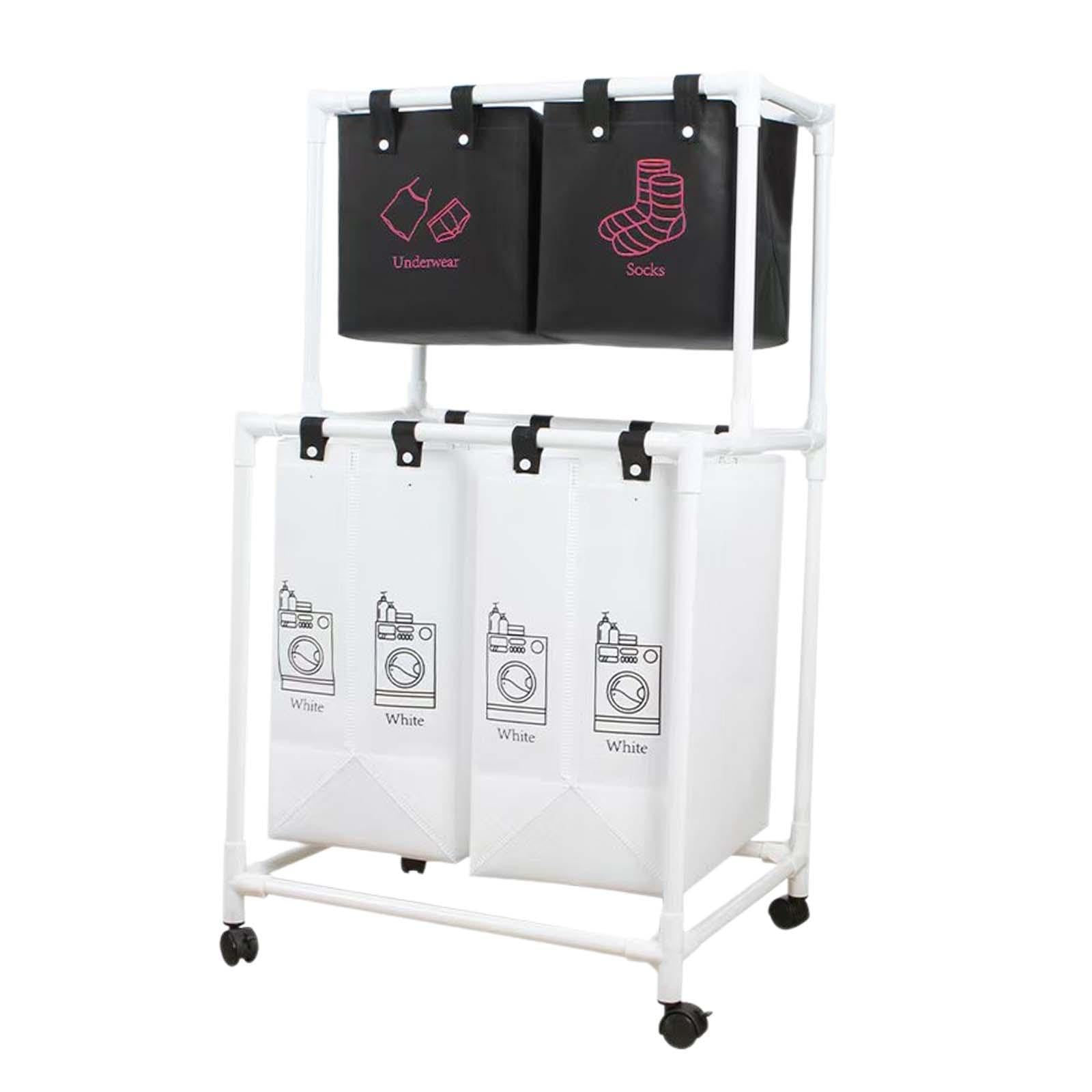 Cesto de Ropa con Ruedas, Estructura de Acero, Gran Capacidad, Bolsa para Guardar Ropa Sucia, Amplia Abertura, Adecuado para Dormitorio, Lavadero, Bañ, M