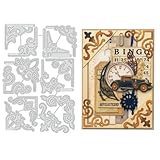 UNICRAFTALE 12Pcs Classic Corner Metal Cutting Dies Vintage Book Corner Die Cut 3D Embossing Stencils for Card Making DIY Scrapbooking Photo Album Journal Decoration Paper Crafts