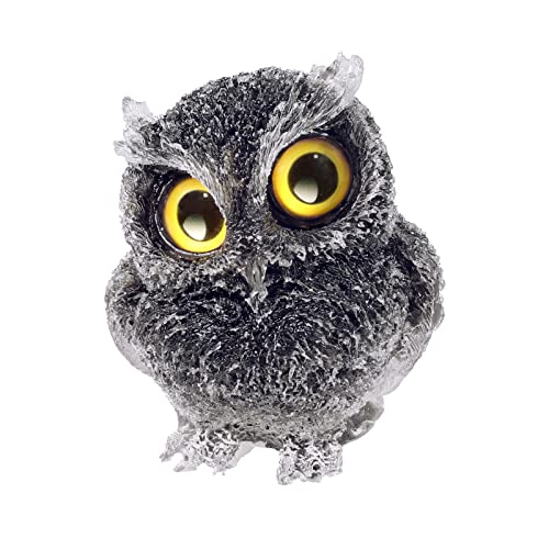 mookaitedecor 3 Inch Black Obsidian Crystal Owl Figurine Ornament for Home Office Decor Housewarming Gift Large Black Owl Gift for Men Women Resin Stone Animal Sculpture Statue Good Luck Ornament