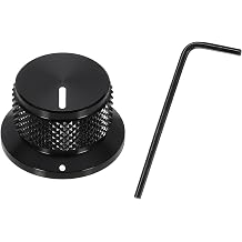 MECCANIXITY Aluminium Knurled Potentiometer Knobs 1/4" Volume Tone Control Top Hat Knob for Guitar Instruments Audio Mixer Amplifier Black