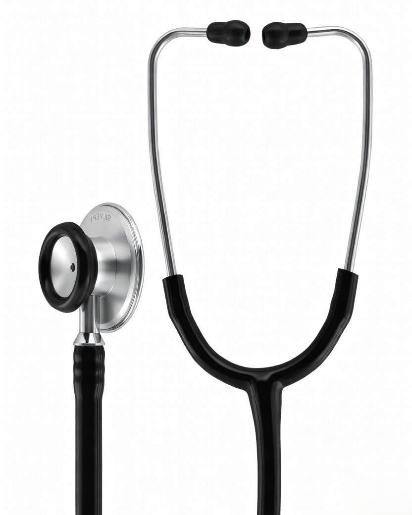 IS Indosurgicals Silvery Stethoscope (Black)-picture-28