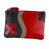  SilberDream Schlüsseltasche rot schwarz DrachenLeder Geldbörse Etui Brieftasche D1OPS901R Leder Geldbörse von DrachenLeder für die Frau