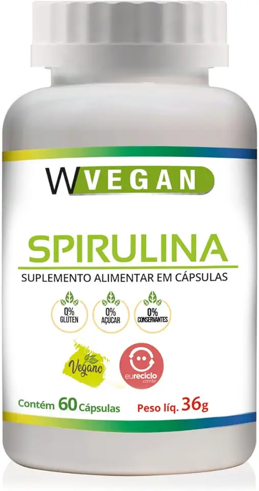 Spirulina 60 capsulas WVegan Vegano Espirulina