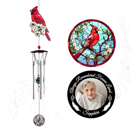 Image of ASTARIN Personalized Wind Chimes Outdoor Large Deep Tone,Large Customized Wind Chimes for Outside Tuned Relaxing Soothing Low Bass,Memorial Windchimes Sympathy for Mom Dad