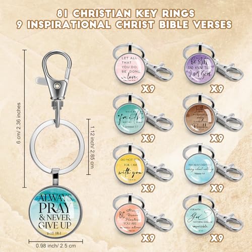 Image of Fumete Christian Keychain Bulk Bible Verse Religious Scripture Quote Inspirational Key Rings Gift for Women Men Church Pastor