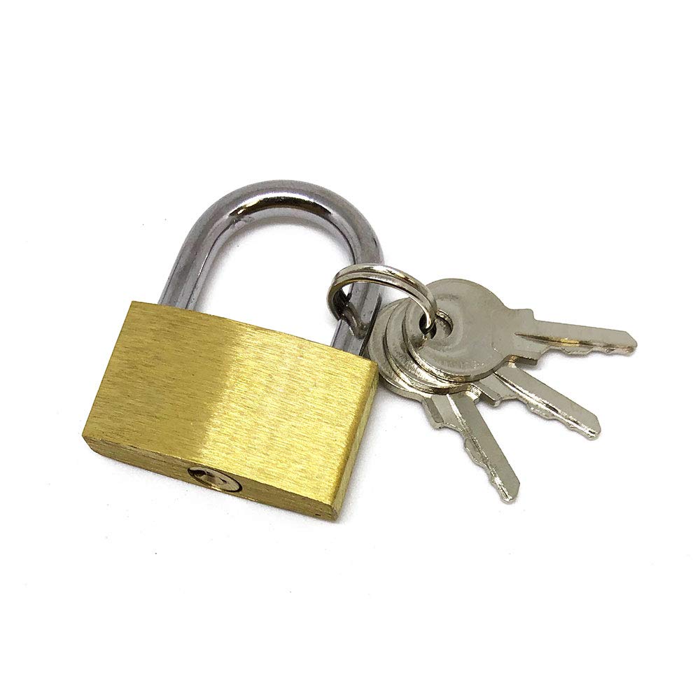 Amazon.co.jp: ミニ南京錠 鍵3本付 真鍮製 小型トラベルロック スーツ
