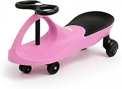 Carrinho de Rolimã Infantil Gira Gira sem Pedal URBANIUS, Volante 360° e Estrutura Reforçada – Certificado pelo INMETRO, 3+ Anos (Rosa e Preto)