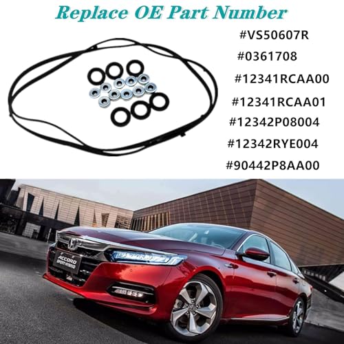 Image of Engine Valve Cover Gasket Set VS50607R, for Acura MDX RL TL 3.5L,for Honda Accord 3.0L 2003-2004 Odyssey Pilot Ridgeline 3.5L 2006-2008 Saturn Vue 3.5L 2004-2007,Replace#VS50607R 0361708