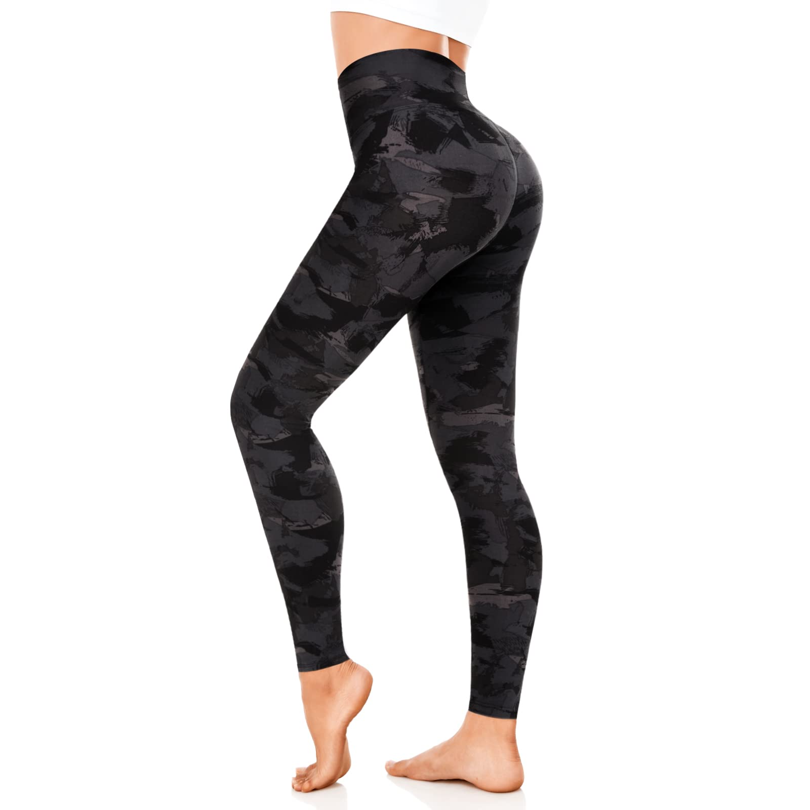 Leggings Damen High Waist Blickdicht Sportleggings Damen Lang Elastisch Bauchkontrolle Slim Fit Sporthose Leggins für Yoga Gym Fitness Alltag.