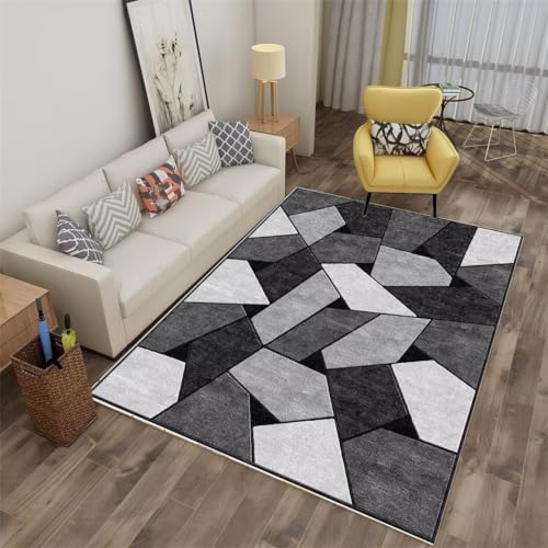 Tapis sous la table de salle à manger géométrique et doux - 2