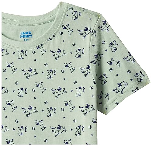 Image of Amazon Brand - Jam & Honey Boys Boys 100% Cotton Printed Half Sleeves T-Shirt | Age 2-12 Years (Pack of 2)